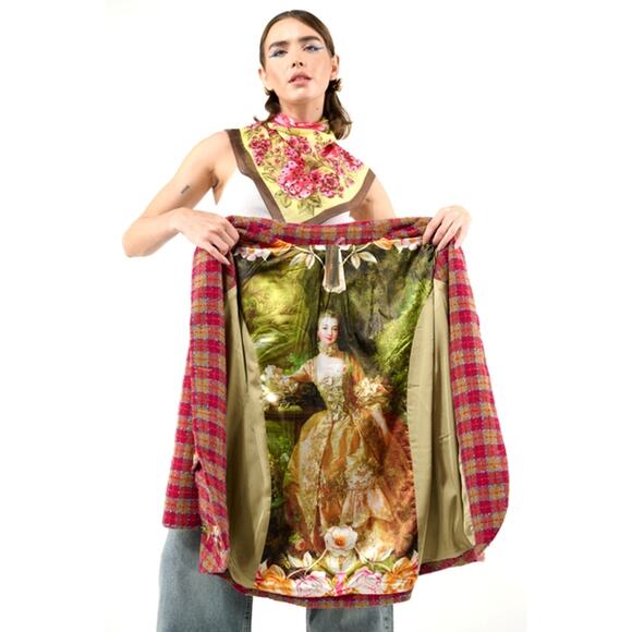 Aratta Fuchsia Camel Size Medium Coco Boucle Lined Blazer Jacket - Picture 10 of 16